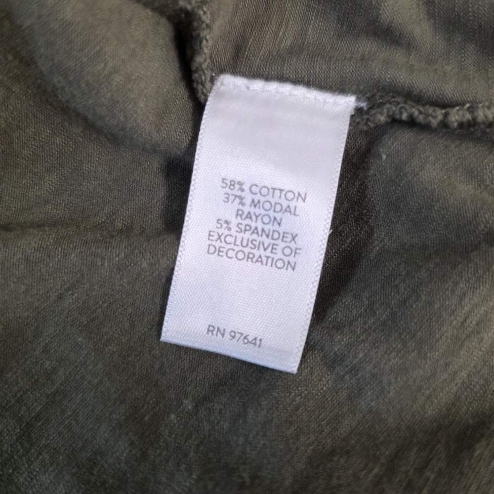 J. Jill Olive Green Women's Top with Button Sleeve Detail Size Large - Picture 7 of 8